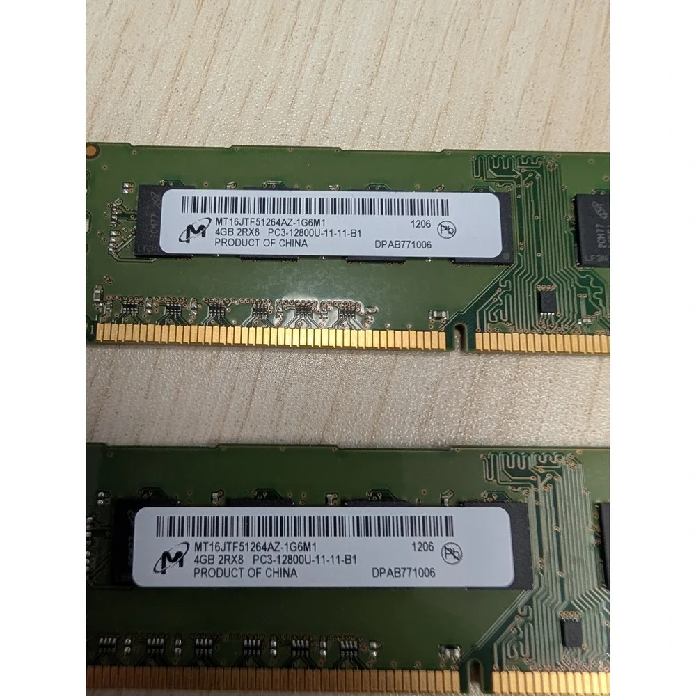 Micron 8GB Kit (2x4GB) PC3-12800U DDR3-1600MHz 2RX8 Desktop RAM DIMM